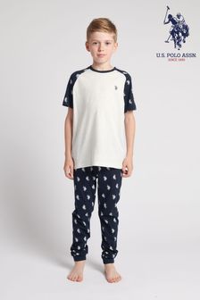 U.S. Polo Assn Blue AOP DHM T-Shirt And Trousers Set (A97437) | 32 € - 38 €