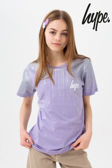 Hype. Purple Orchid Glitter Drips Script T-Shirt (A97464) | €25