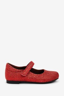 Red Glitter Standard Fit (F) Mary Jane Occasion Shoes (A97980) | €12 - €13