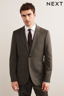 Taupe Slim Fit Wool Blend Flannel Suit (A97999) | 229 zł