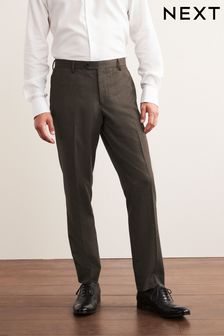 Taupe Slim Fit Wool Blend Flannel Suit: Trousers (A98000) | R859