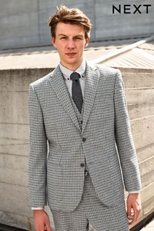 Grey Slim Puppytooth Suit (A98003) | 53 €