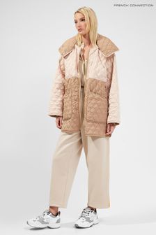 French Connection Pink Aris Sustainable Quilted Coat (A98067) | $305