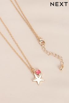 Gold Tone Birthstone Necklace October (A98137) | €9