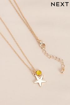 Золотистый цвет - Ожерелье с камнями в ноябре (A98143) | €8