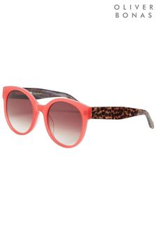 Oliver Bonas Red Watermelon Round Acetate Sunglasses (A98227) | $69