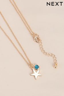 Gold Tone Birthstone Necklace December (A98236) | €8