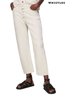 Whistles White Authentic Hollie Button Jeans