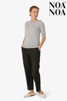 Noa Noa Grey Short Sleeved Cotton Melange Pullover (A98547) | 66 €