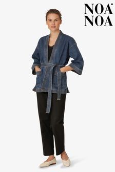 Noa Noa Blue 3/4 Sleeved Soft Denim Jacket (A98553) | $163