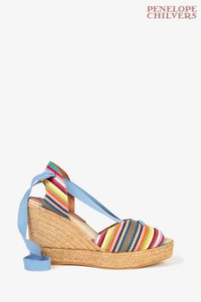 Penelope Chilvers Stripe Catalina Espadrille Wedge Sandals (A98579) | ₪ 601