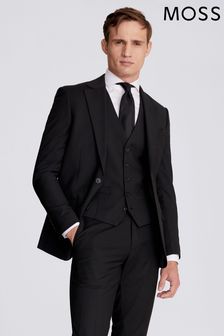 Moss Tailored Fit Black Stretch Suit: Jacket (A98588) | $196