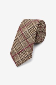 Brown Stone Check Regular Textured Tie (A98759) | $23