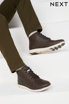 Brown Nylon Collar Sports Boots (A98776) | DKK391