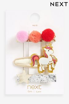 Doré - Lot de 3 pinces à pompons licorne (A98825) | 9€