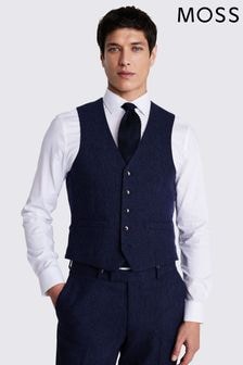 MOSS Blue Slim Fit Donegal Suit Waistcoat (A98892) | $154