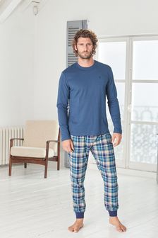 Teal Blue Long Sleeve Motionflex Cosy Cuffed Pyjama Set (A99053) | 861 UAH