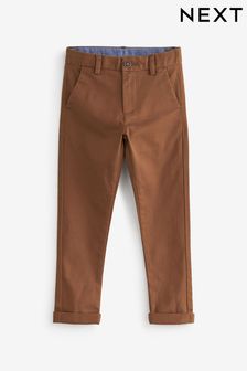 Zázvorová/světle hnědá - Strečové plátěné kalhoty (3-17 let) (A99173) | 380 Kč - 570 Kč