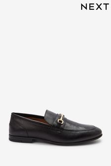 Black Leather Snaffle Loafers (A99662) | €24