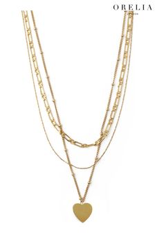 Orelia London Gold Tone Heart 3-Row Necklace (A99970) | 43 €