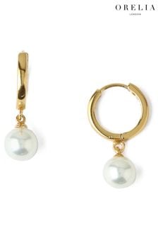Orelia London Pearl Drop Huggie Hoop Earrings (A99989) | €30