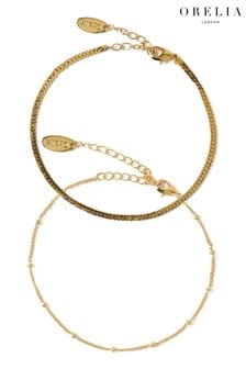 Orelia London Satellite and Flat Curb Chain Bracelet