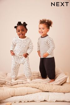 Monochrome Quilted Jogger Pyjamas 2 Pack (9mths-8yrs) (AA0023) | kr380 - kr500