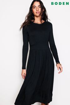 Boden Black Petite Thea Long Sleeve Jersey Dress (AA0652) | €130