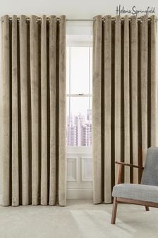 Helena Springfield Sand Escala Lined Eyelet Eyelet Curtains (AA0857) | $120 - $180