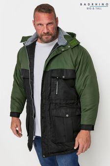 BadRhino Big & Tall Green Fleece Lined Hooded Coat (AA1035) | 542 SAR