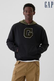 Gap Black Heavyweight Colourblock Varsity Logo Hoodie (AA1474) | €79