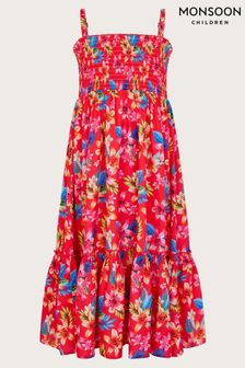 Monsoon red floral dress hotsell