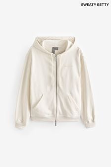 أبيض - Sweaty Betty Revive Zip Through Hoodie (AA2089) | 38 د.ب