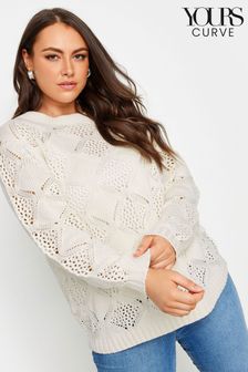 Yours Curve Natural Pointelle Mesh Stitch Jumper (AA2640) | €52