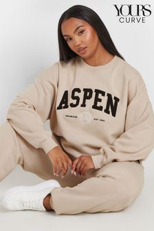 Yours Curve Natural Appliqué Apsen Crew Neck Jumper (AA2662) | €32