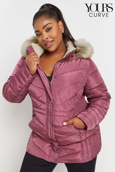Womens pink hooded coat top