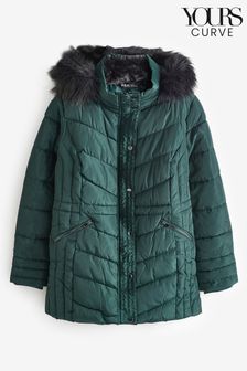 Yours Curve Green Padded Short coat (AA2932) | ₪ 352