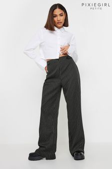 Черный - Pixiegirl Petite Pinstripe Wide Leg Trousers (AA3171) | €49