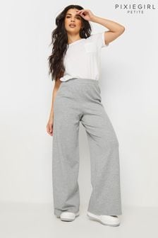 PixieGirl Petite Grey Pinstripe Wide Leg Trousers (AA3289) | $58