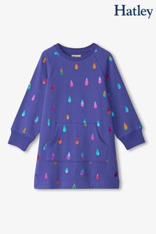 Hatley Blue Rainbow Raindrops Sweatshirt Dress (AA3462) | $55