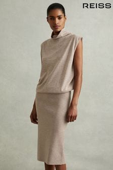 Nevtralno - Reiss Hester Knitted Wool-cashmere Blouson Top Midi Dress (AA3642) | €226