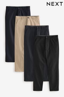 MultiBlack/ Charcoal/ NavyBlue/ Stone Straight Stretch Chinos 4 Pack (AA3798) | $124