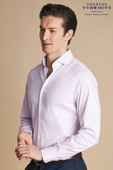 Charles Tyrwhitt Purple Slim Fit Non Iron Stretch Twill Fine Check Shirt (AA3968) | €88