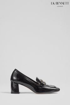 Lk Bennett Luca Block Heel Snaffle Black Courts (AA4466) | BGN1 060