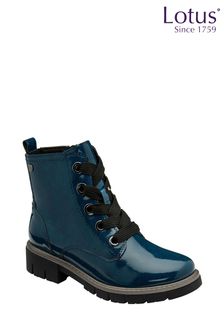 Lotus Blue Patent Ankle Boots (AA6046) | €89