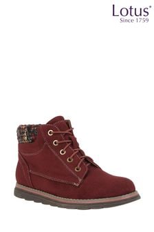 Lotus Red Zip-Up Ankle Boots (AA6136) | $94