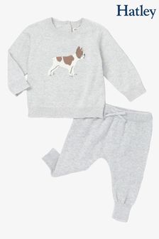 Hatley Little Bull Dog Grey Raglan Pull Over Sweatershirt and Joggers Set (AA6735) | kr820