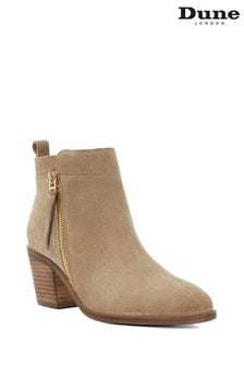 Dune London Brown Regular Fit Paicing Side Zip Ankle Boots (AA7344) | 755 zł