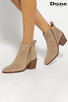 Dune London Brown Standard Fit Paicing Side Zip Ankle Boots (AA7344) | $206