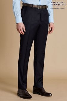 Charles Tyrwhitt Blue Seasonal Design Stripe SF Trousers (AA7409) | $152